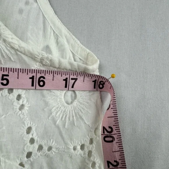 Platinum Tunic Top Womens Small Medium White Eyelet Embroidery Lagenlook NEW - Picture 10 of 12